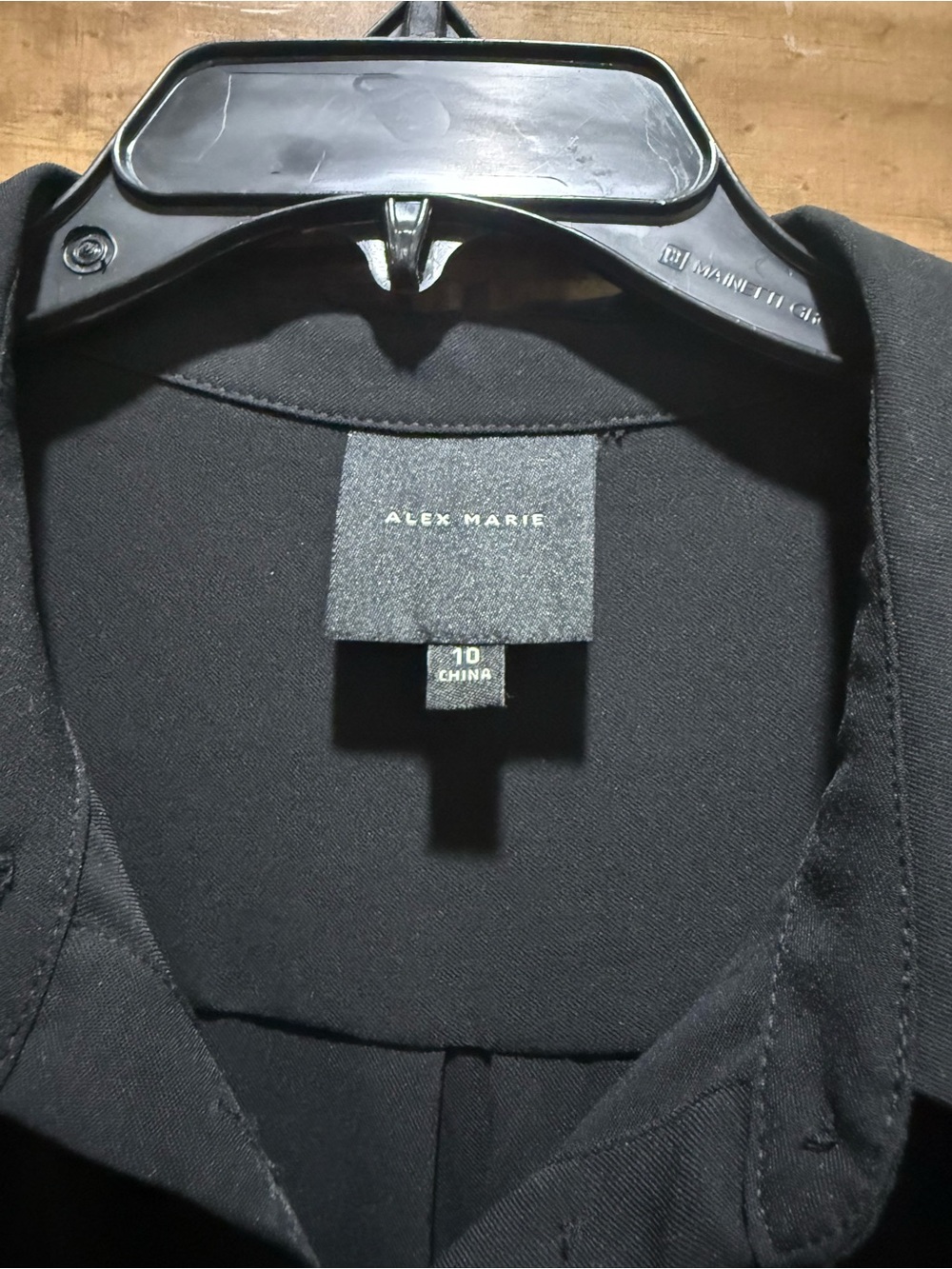 Alex Marie Black Collared Button Blouse